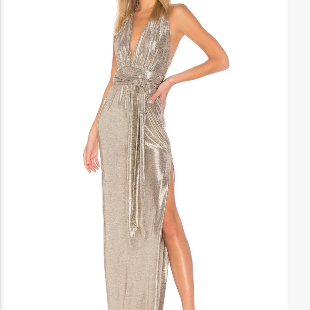 🆕 Rachel Zoe Charlize Gold Long Gown